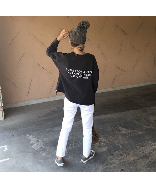 copine（コピン）の「【9月26日19時～再入荷】サイドジッパーデザイン！バックプリント裏起毛トレーナー(3color)【クリックポスト対象商品】（スウェット・レディース・その他）」の9枚目の写真