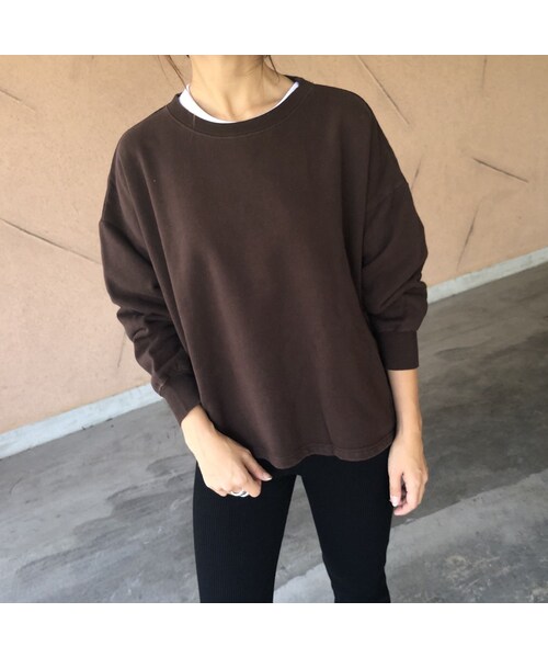 copine（コピン）の「【9月26日19時～再入荷】サイドジッパーデザイン！バックプリント裏起毛トレーナー(3color)【クリックポスト対象商品】（スウェット・レディース・その他）」の7枚目の写真