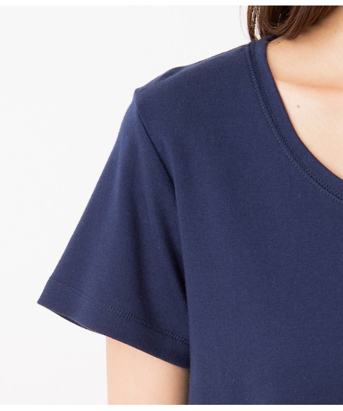 LE JUN（ルジュン）の「オーガビッツUネックTシャツ（トップス・レディース・グレー/ホワイト/ネイビー/オレンジ・S/M）」の9枚目の写真