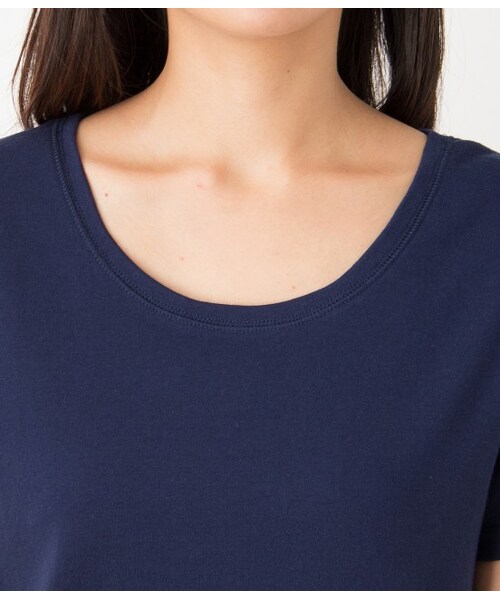 LE JUN（ルジュン）の「オーガビッツUネックTシャツ（トップス・レディース・グレー/ホワイト/ネイビー/オレンジ・S/M）」の8枚目の写真