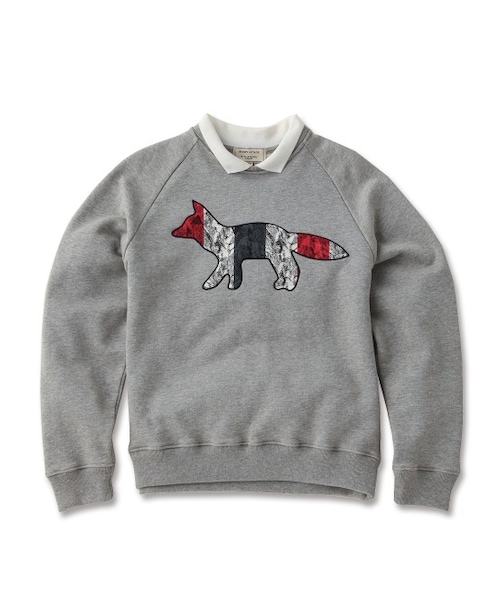 maisonkitsune 襟付きスウェット Maison Kitsune（メゾンキツネ）の「KITSUNEプリント 襟付きスウェット