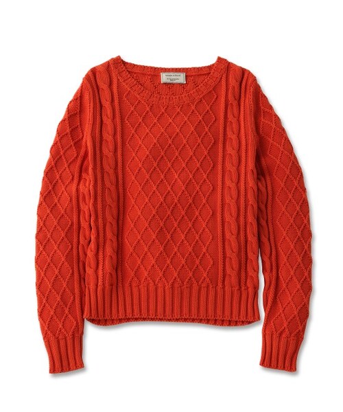 Maison Kitsune（メゾンキツネ）の「ケーブル ニットプルオーバー PULL COL ROND（トップス・レディース・グレー/ホワイト系/レッド/オレンジ・S）」の5枚目の写真
