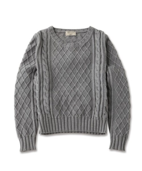 Maison Kitsune（メゾンキツネ）の「ケーブル ニットプルオーバー PULL COL ROND（トップス・レディース・グレー/ホワイト系/レッド/オレンジ・S）」の3枚目の写真