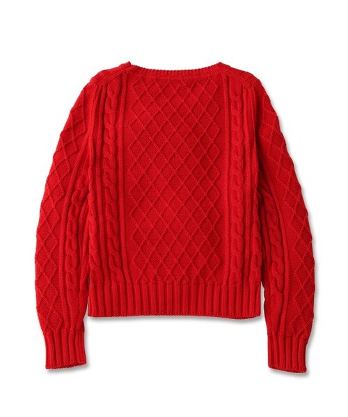 Maison Kitsune（メゾンキツネ）の「ケーブル ニットプルオーバー PULL COL ROND（トップス・レディース・グレー/ホワイト系/レッド/オレンジ・S）」の6枚目の写真