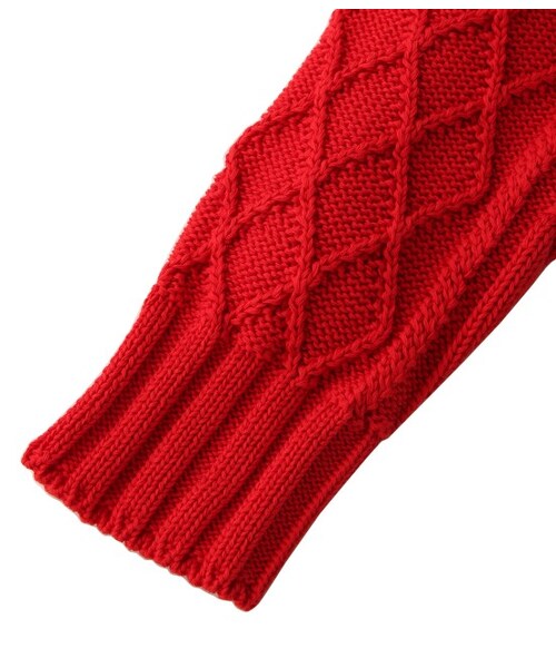 Maison Kitsune（メゾンキツネ）の「ケーブル ニットプルオーバー PULL COL ROND（トップス・レディース・グレー/ホワイト系/レッド/オレンジ・S）」の9枚目の写真