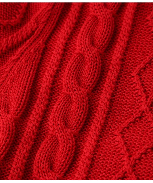 Maison Kitsune（メゾンキツネ）の「ケーブル ニットプルオーバー PULL COL ROND（トップス・レディース・グレー/ホワイト系/レッド/オレンジ・S）」の11枚目の写真