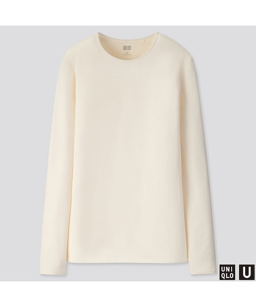 UNIQLO（ユニクロ）の「クルーネックT（長袖）（Tシャツ/カットソー・レディース・CREAM 40/OFF WHITE 01/BLACK 09/GREEN 54/ORANGE 24・M/XL/L/S/XXL/XS）」の2枚目の写真