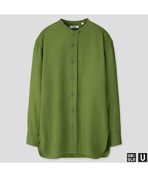 UNIQLO | ドレープツイルスタンドカラーシャツ(長袖)(シャツ/ブラウス)