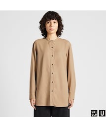 UNIQLO | ドレープツイルスタンドカラーシャツ（長袖）(シャツ/ブラウス)