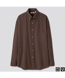 UNIQLO | ワイドフィットチェックシャツ（長袖）(シャツ/ブラウス)