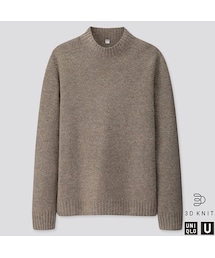 UNIQLO | 3Dプレミアムラムモックネックセーター（長袖）(ニット/セーター)