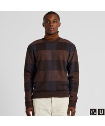 UNIQLO | チェッククルーネックセーター（長袖）(ニット/セーター)