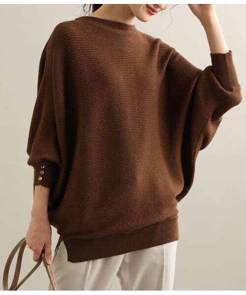 VIS（ビス）の「【WEB限定】袖釦ドルマンニットラメプルオーバー（トップス・レディース・ブラック/ブラウン/ベージュ・F）」の2枚目の写真