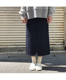 BENCH（BENSAN） | brassband "DEEP SLIT SKIRT" / ブラスバンド "ディープスリットスカート" （インディゴワンウォッシュ）(デニムスカート)