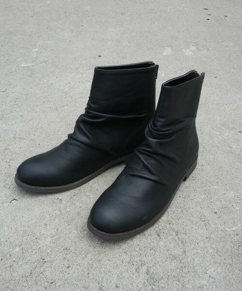hardcover(ハードカバー)の「hardcover/ドレープBACK ZIP BOOTS(ブーツ・メンズ・ブラック/ブラウン/キャメル・SMALL/MEDIUM/LARGE)」の1枚目の写真