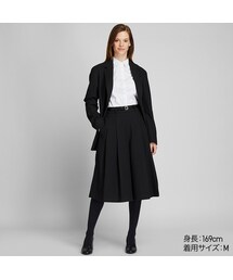 【美品】UNIQLO/キュロットパンツ/ブラック/ベルト/無地/ウエストゴム ユニクロ公式 | キュロット
