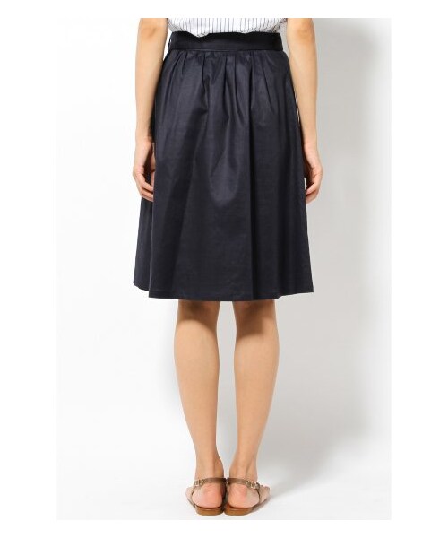 Spick & Span（スピックアンドスパン）の「リボンツキ ギャザーSK（ひざ丈スカート・レディース・ホワイト/ネイビー・34/36/38/40）」の5枚目の写真