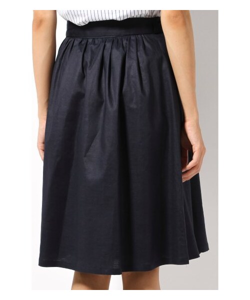 Spick & Span（スピックアンドスパン）の「リボンツキ ギャザーSK（ひざ丈スカート・レディース・ホワイト/ネイビー・34/36/38/40）」の7枚目の写真