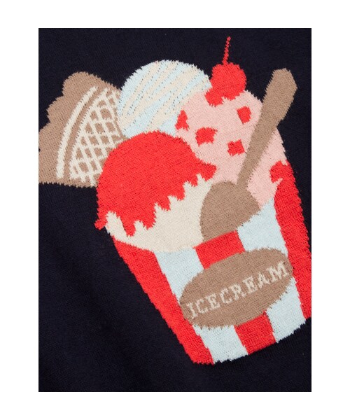 w closet（ダブルクローゼット）の「14G アイス柄ニットプルオーバー（トップス・レディース・オフホワイト/ネイビー・FREE）」の8枚目の写真