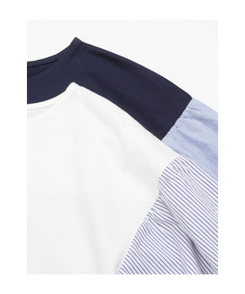 w closet（ダブルクローゼット）の「袖ストライプ切替プルオーバー（トップス・レディース・オフホワイト×ネイビーストライプ/ネイビー×ブルーストライプ・FREE）」の10枚目の写真