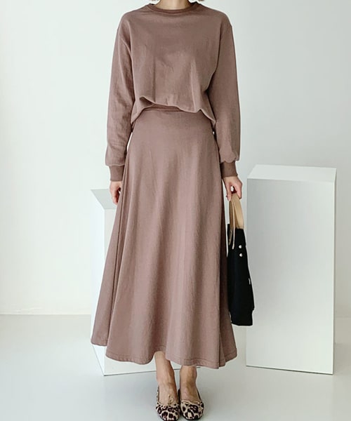 DHOLIC（ディーホリック）の「スウェット&スカートSET（スウェット・レディース・ブラック/ベージュ/グレー・FREE）」の3枚目の写真