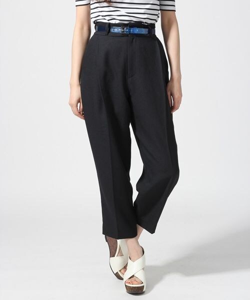 JEANASIS（ジーナシス）の「クリアベルトタックワイドパンツ（パンツ・レディース・アイボリー/ブラック・S/M）」の2枚目の写真