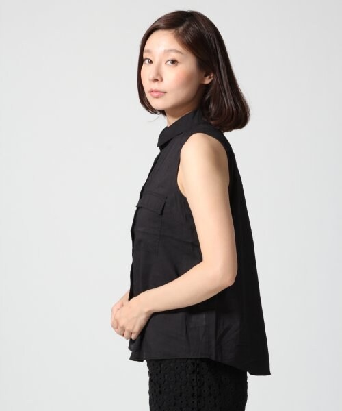 LEPSIM（レプシィム）の「レーヨン／コットンムジガラノースリーブシャツ（トップス・レディース・オフ/ブラック/フラワー/ライトグレー・Ｍ/Ｌ）」の5枚目の写真