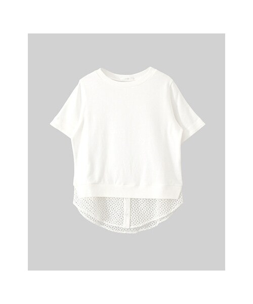 KBF（ケイビーエフ）の「レースドッキングスウェット（トップス・レディース・WHITE/NAVY・one）」の2枚目の写真