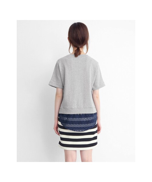 KBF（ケイビーエフ）の「レースドッキングスウェット（トップス・レディース・WHITE/NAVY・one）」の6枚目の写真