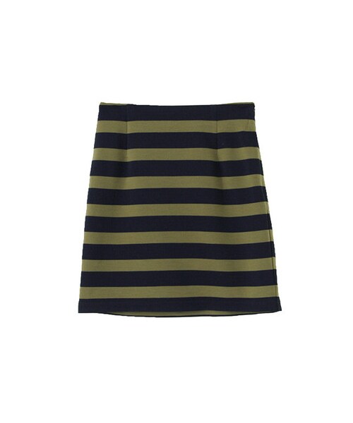 KBF(ケイビーエフ)の「太ボーダータイトスカート(スカート・レディース・OFF×NVY/OFF×BLK/KHK×NVY・one)」の1枚目の写真
