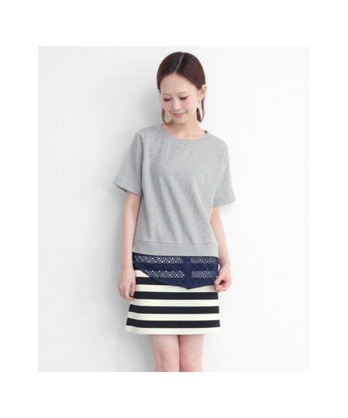 KBF(ケイビーエフ)の「太ボーダータイトスカート(スカート・レディース・OFF×NVY/OFF×BLK/KHK×NVY・one)」の6枚目の写真