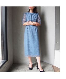 kaene | kaene ラメギャザースリーブワンピース(ワンピース)