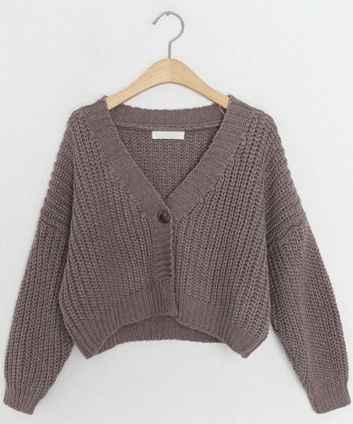 DHOLIC（ディーホリック）の「クロップドカーディガン（カーディガン/ボレロ・レディース・ベージュ/ホワイト/パープル・FREE）」の3枚目の写真