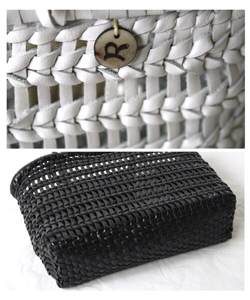 45R（フォーティファイブアール）の「レザーかご編みミニバッグ