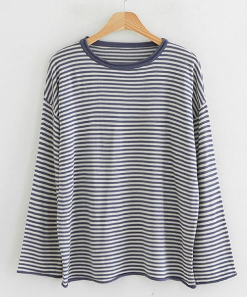 DHOLIC STYLE（ディーホリックスタイル）の「[justone] ボーダー柄アクリルニット（ニット/セーター・レディース・ブラウン/ブルー/イエロー/ベージュ/グリーン/その他・FREE）」の4枚目の写真