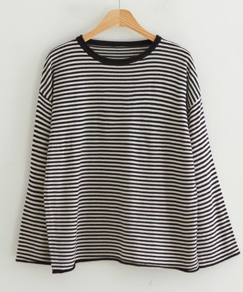 DHOLIC STYLE（ディーホリックスタイル）の「[justone] ボーダー柄アクリルニット（ニット/セーター・レディース・ブラウン/ブルー/イエロー/ベージュ/グリーン/その他・FREE）」の6枚目の写真