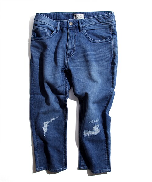 FREAK'S STORE（フリークスストア）の「ニットデニムスキニークロップドパンツ（パンツ・メンズ・ブルー/ネイビー・M/L）」の5枚目の写真