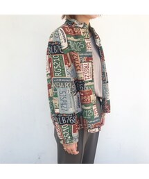 USED | 総柄ジャケット　ナンバープレート柄(その他アウター)