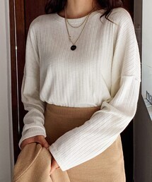 DHOLIC | ドロップショルダーリブTシャツ(Tシャツ/カットソー)