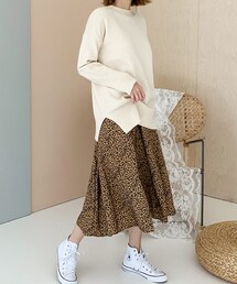 DHOLIC | ニット&レオパードスカートSET(ニット/セーター)