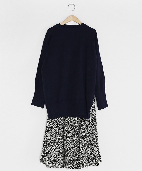 DHOLIC(ディーホリック)の「ニット&レオパードスカートSET(ニット/セーター・レディース・ベージュ/グレー/ブラック・FREE)」の2枚目の写真