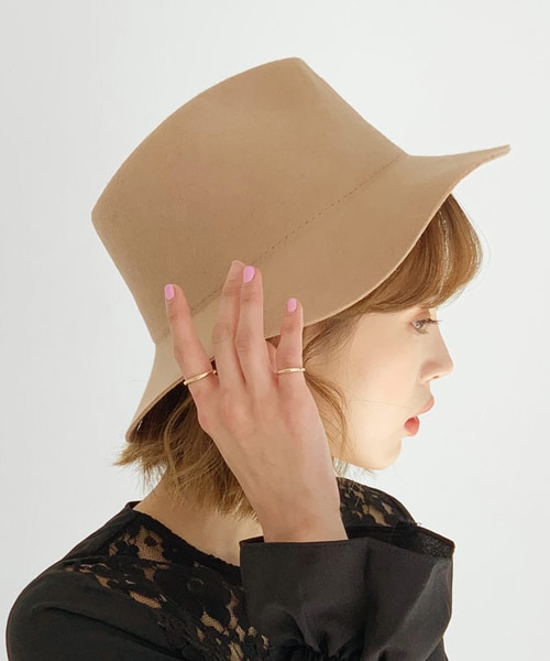 DHOLIC（ディーホリック）の「ウールフェドラハット（ハット・レディース・ブラウン/グレー/ベージュ/レッド/グリーン/ブラック・FREE）」の4枚目の写真