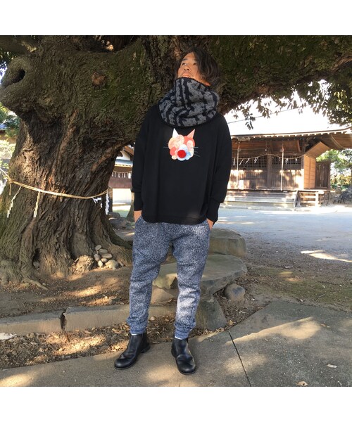 bedsidedrama（ベットサイドドラマ）の「bedsidedrama　犬 de 猫 ワイドPO（black）（スウェット・レディース・その他）」の11枚目の写真