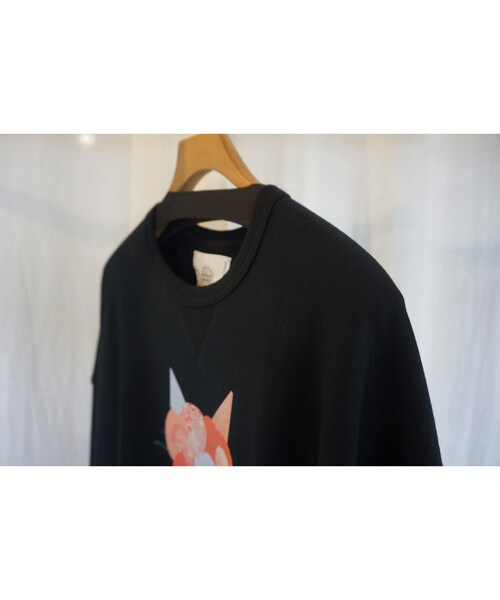 bedsidedrama（ベットサイドドラマ）の「bedsidedrama　犬 de 猫 ワイドPO（black）（スウェット・レディース・その他）」の4枚目の写真