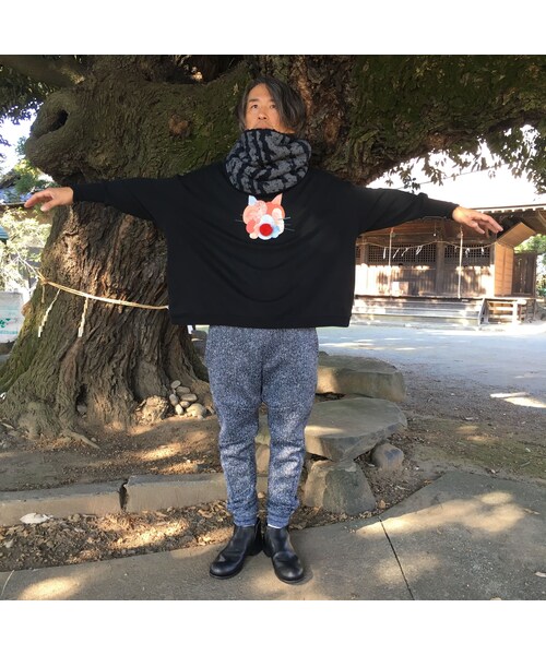 bedsidedrama（ベットサイドドラマ）の「bedsidedrama　犬 de 猫 ワイドPO（black）（スウェット・レディース・その他）」の10枚目の写真