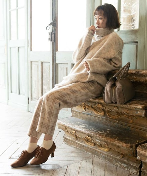 Crisp（クリスプ）の「チェックタックパンツ（その他パンツ・レディース・グレー/アイボリー・FREE）」の3枚目の写真