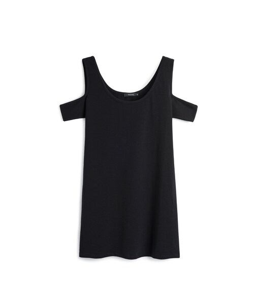 PAZZO（パッゾ）の「MIT 歐美簡約素面露肩上衣（トップス・レディース・牙白/黑・S/M/L）」の6枚目の写真