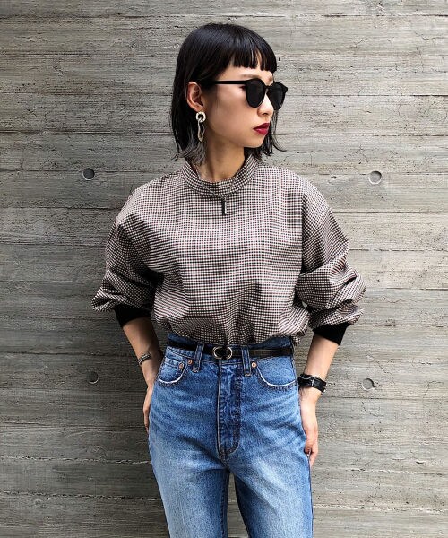 PAGEBOY（ページボーイ）の「【WEB先行予約】ガンクラブチェックリブプルオーバー（トップス・レディース・キャメル/ダークブラウン・F）」の7枚目の写真