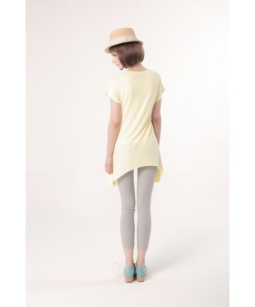 ORENDA（オレンダ）の「MIT舒適不規則下擺長版上衣（トップス・レディース・桃紅/黃/藍/黑・S/M）」の10枚目の写真