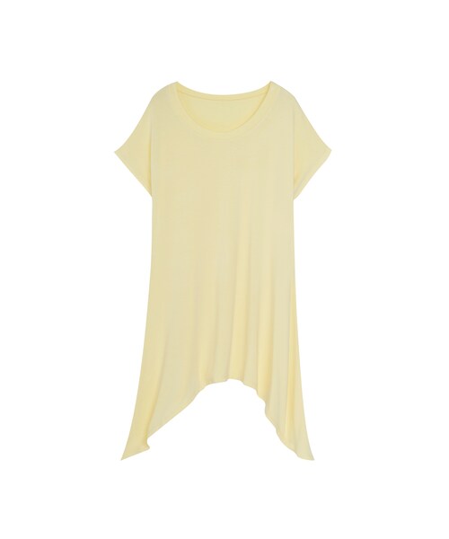 ORENDA（オレンダ）の「MIT舒適不規則下擺長版上衣（トップス・レディース・桃紅/黃/藍/黑・S/M）」の7枚目の写真